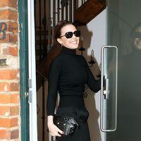 Kylie Minogue arriving at an office wearing a black outfit | Picture 111429